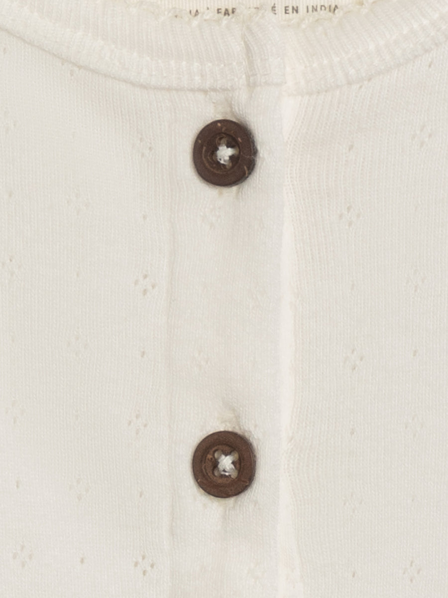 Clara Pointelle Button Down Cardigan Sale : Baby-Kids : Tops : Cardigans : Long Sleeves Kendi Clara Pointelle Button Down Cardigan | Colored Organics®