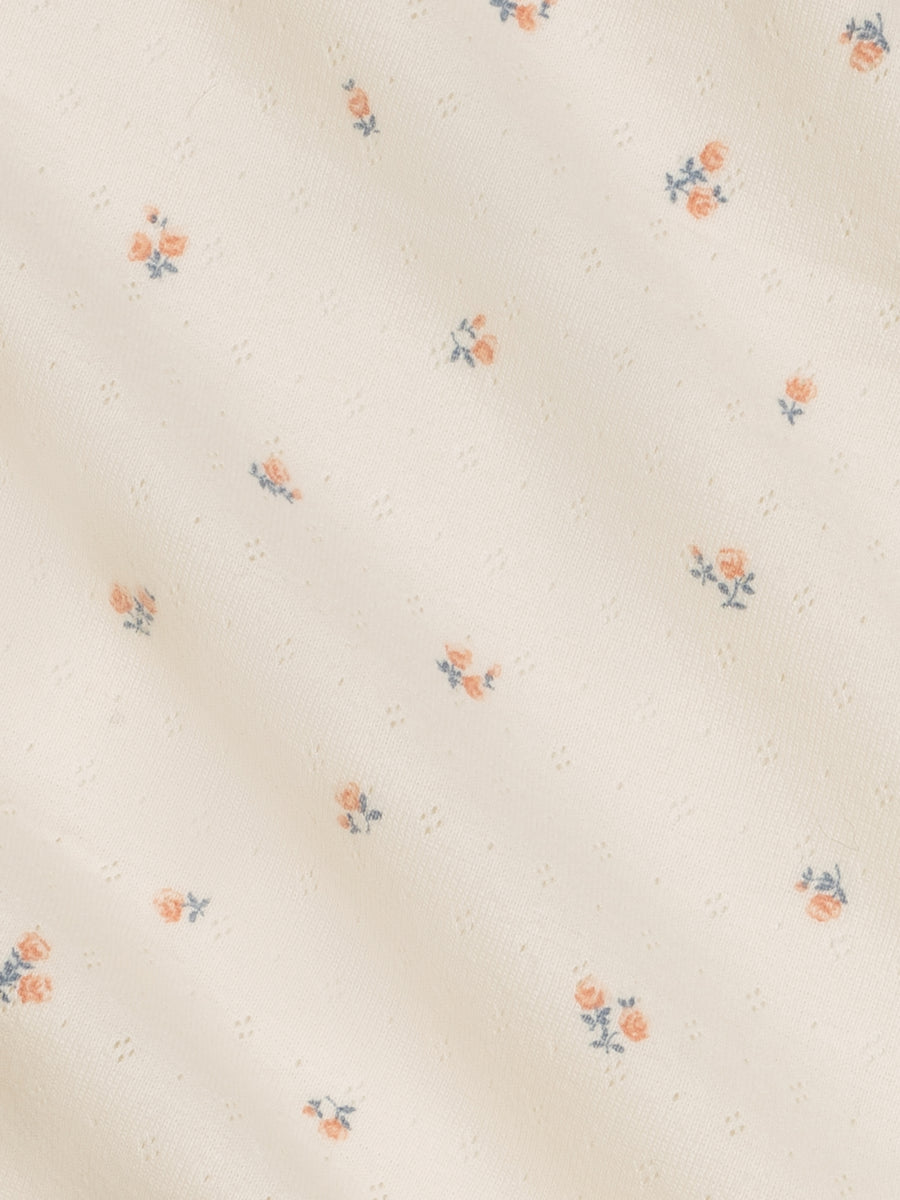 Pointelle Swaddle Blanket - Maris Floral / Ivory + Sea Baby : Accessories : Swaddle Blankets : Nursery : Bedding : Blankets KENDI by Colored Organics Pointelle Swaddle Blanket - Maris | Colored Organics®