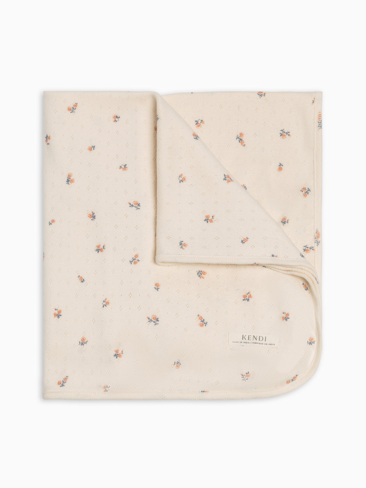 Pointelle Swaddle Blanket - Maris Floral / Ivory + Sea Sale : Baby : Accessories : Swaddle Blankets : Nursery : Bedding : Blankets KENDI by Colored Organics Pointelle Swaddle Blanket - Maris | Colored Organics®