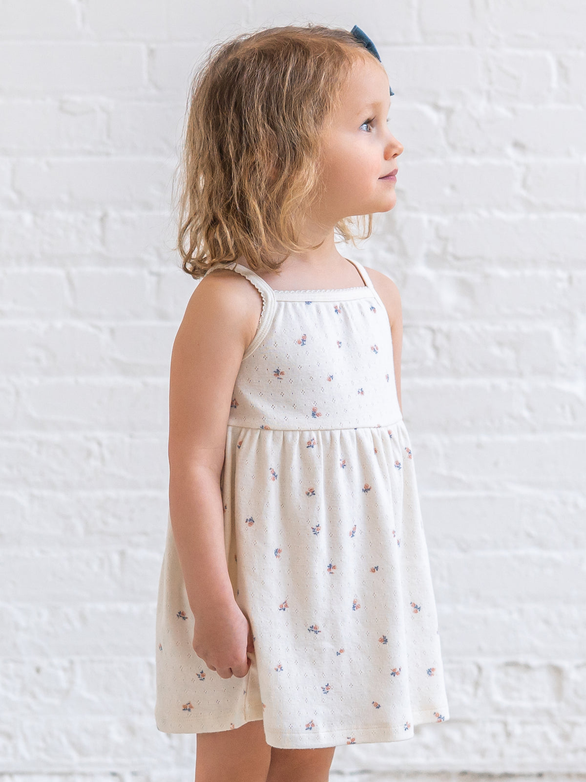 Belle Pointelle Tank Dress - Maris Floral / Ivory + Sea Sale : Kids : Dresses : Tanks KENDI by Colored Organics Belle Pointelle Tank Dress - Maris | Colored Organics®
