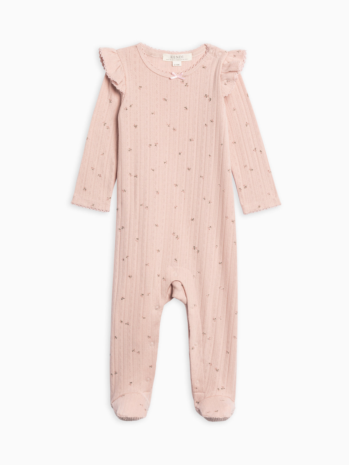 Addy Brushed Back Pointelle Flutter Sleeve Footed Romper Sale : Baby : One Pieces : Rompers : Long Sleeves KENDI by Colored Organics Addy Brushed Back Pointelle Flutter | Colored Organics®