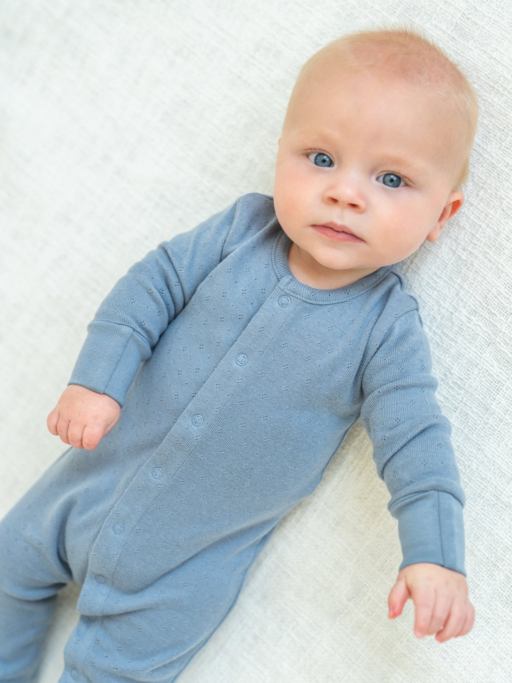 Ciel Pointelle Snap Sleeper - Bluen
