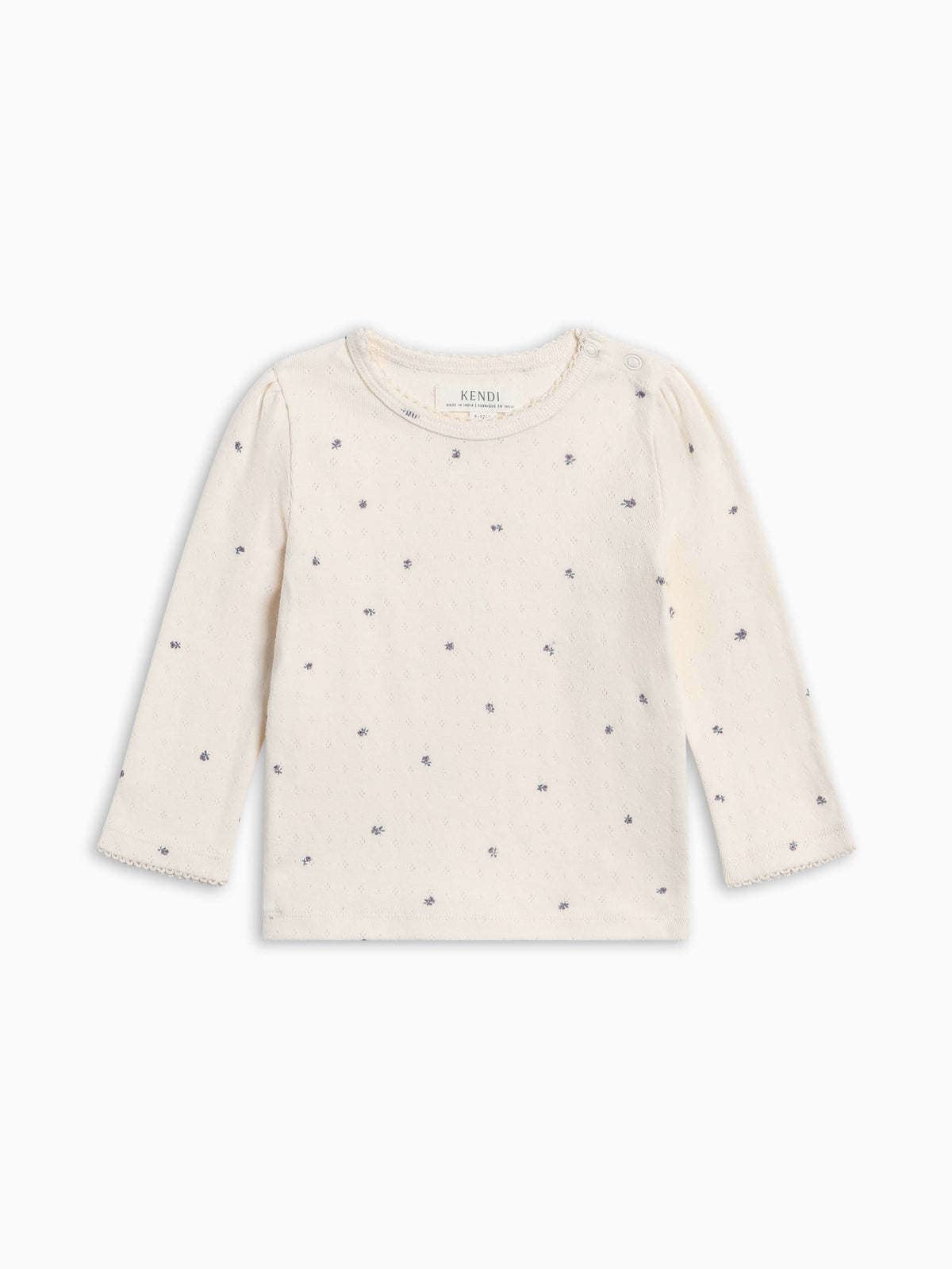 Elodie Pointelle Long Sleeve Top - Fireside