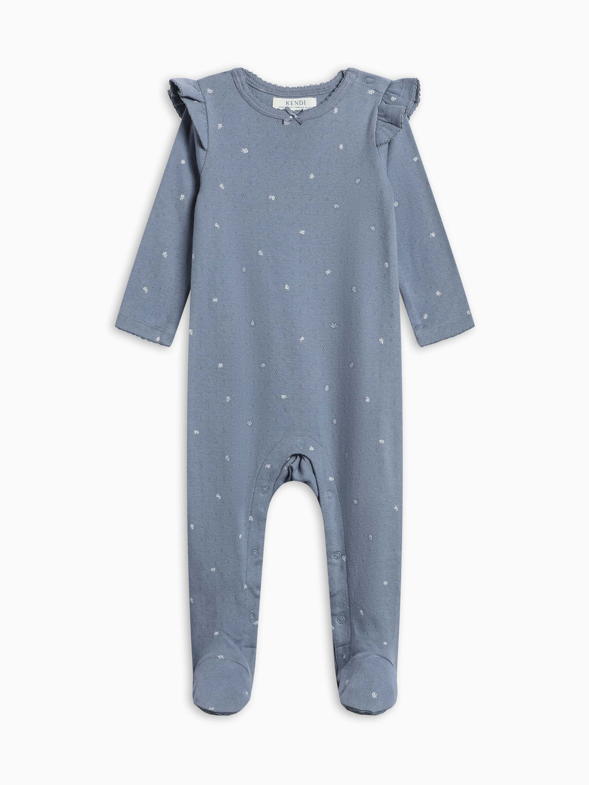 Lucille Pointelle Ruffle Footed Romper - Fireside  Colored Organics Lucille Pointelle Ruffle Footed Romper | Colored Organics®