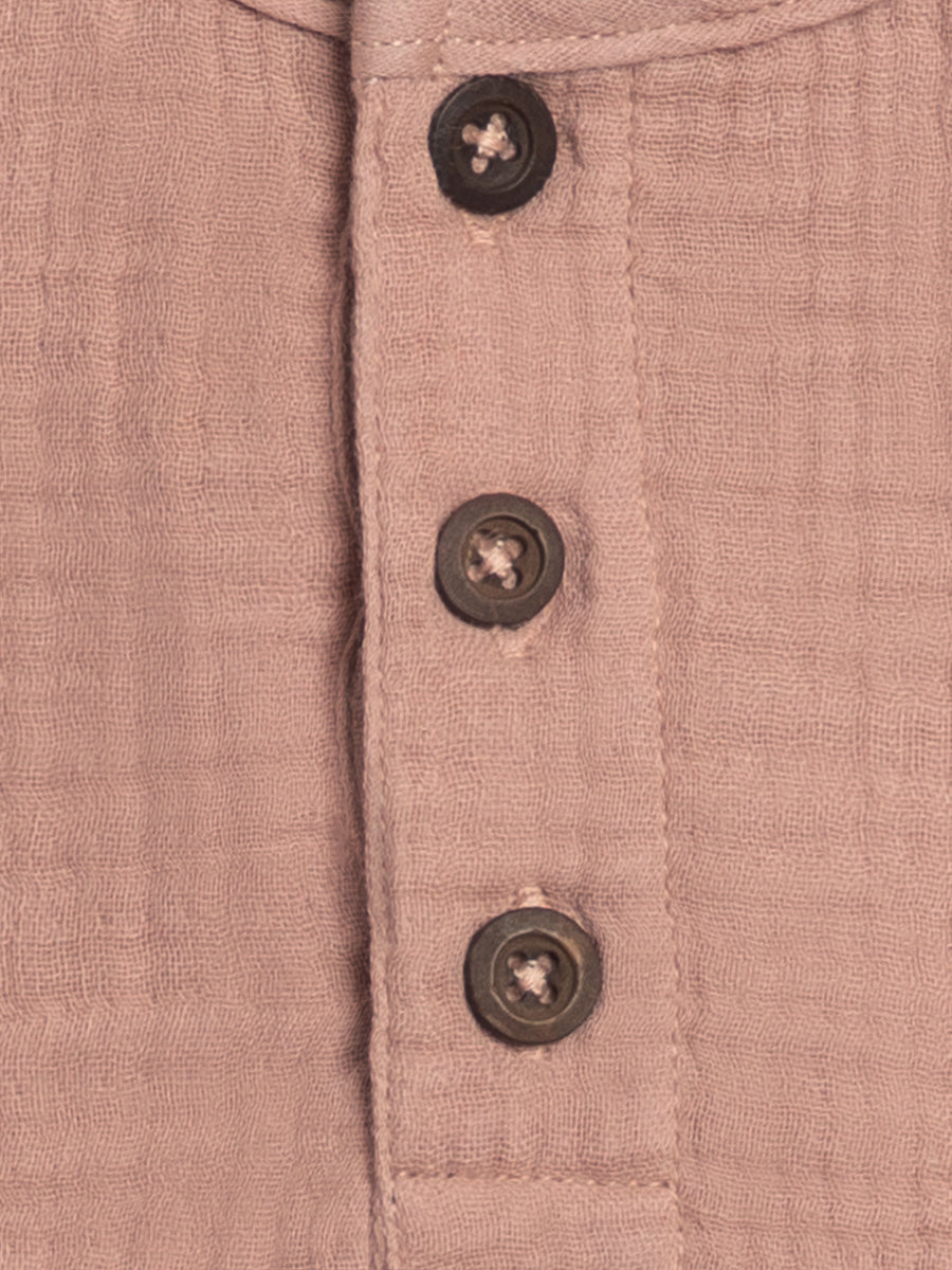 Dean Muslin Henley Sale : Baby-Kids : Tops : Shirts : Short Sleeves Kendi Dean Muslin Henley for Babies and Kids | Colored Organics®