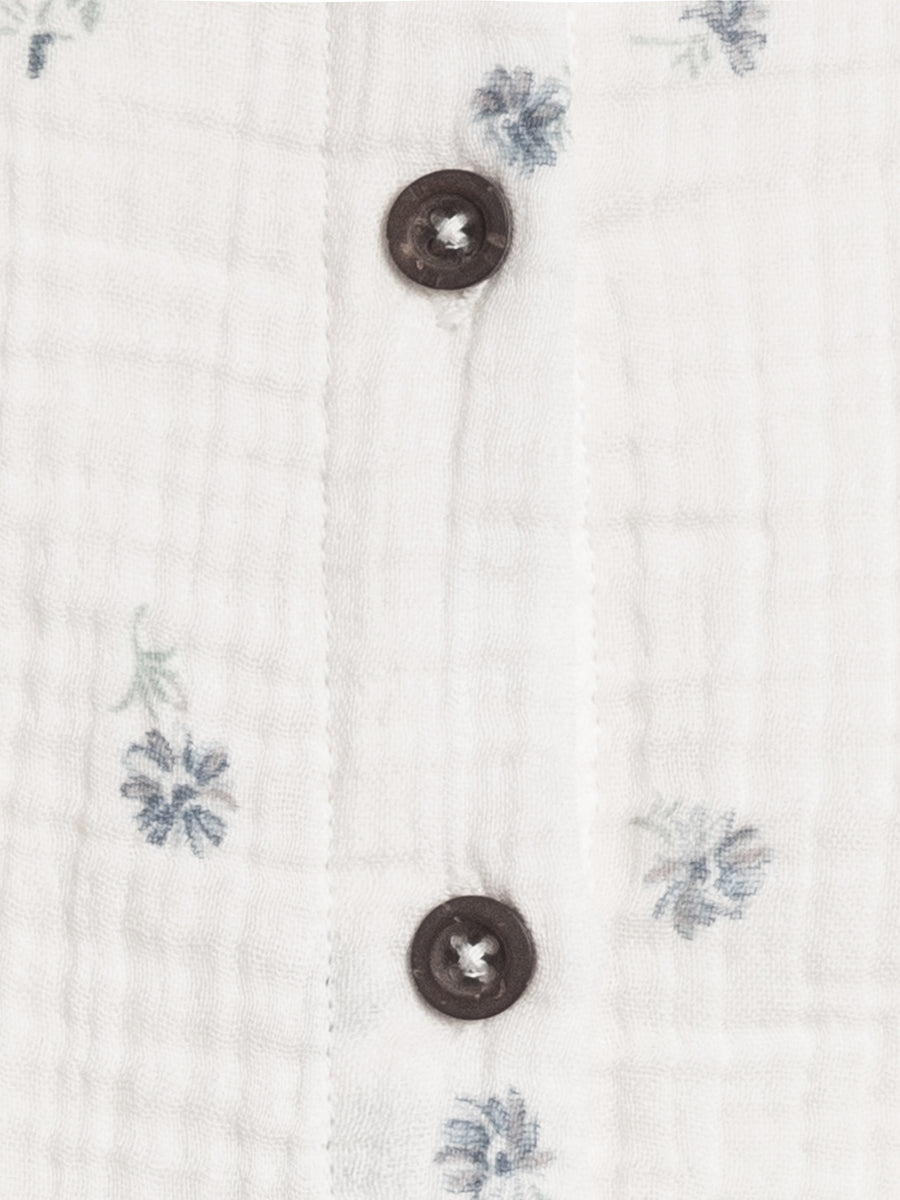 Tessa Muslin Button Front Ruffle Sleeve Top Sale : Baby-Kids : Tops : Shirts : Short Sleeves Kendi Tessa Muslin Button Front Ruffle Sleeve | Colored Organics®