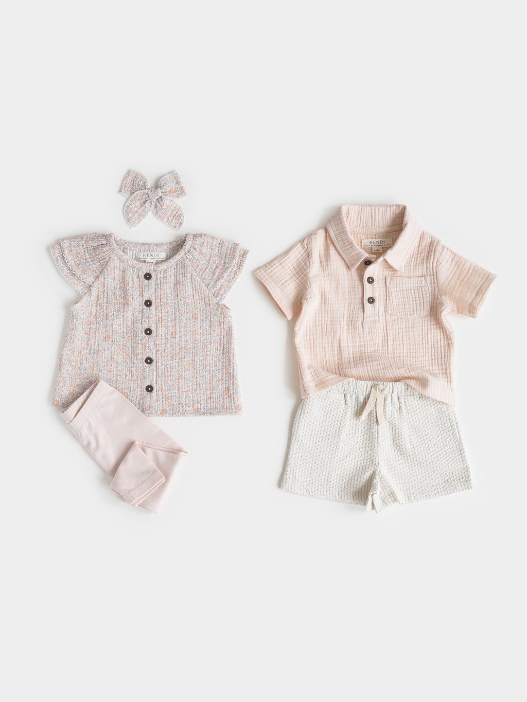Ezra Muslin Henley - Shell Baby-Kids : Tops : Shirts : Short Sleeves KENDI by Colored Organics Ezra Muslin Henley - Shell for Baby | Colored Organics®