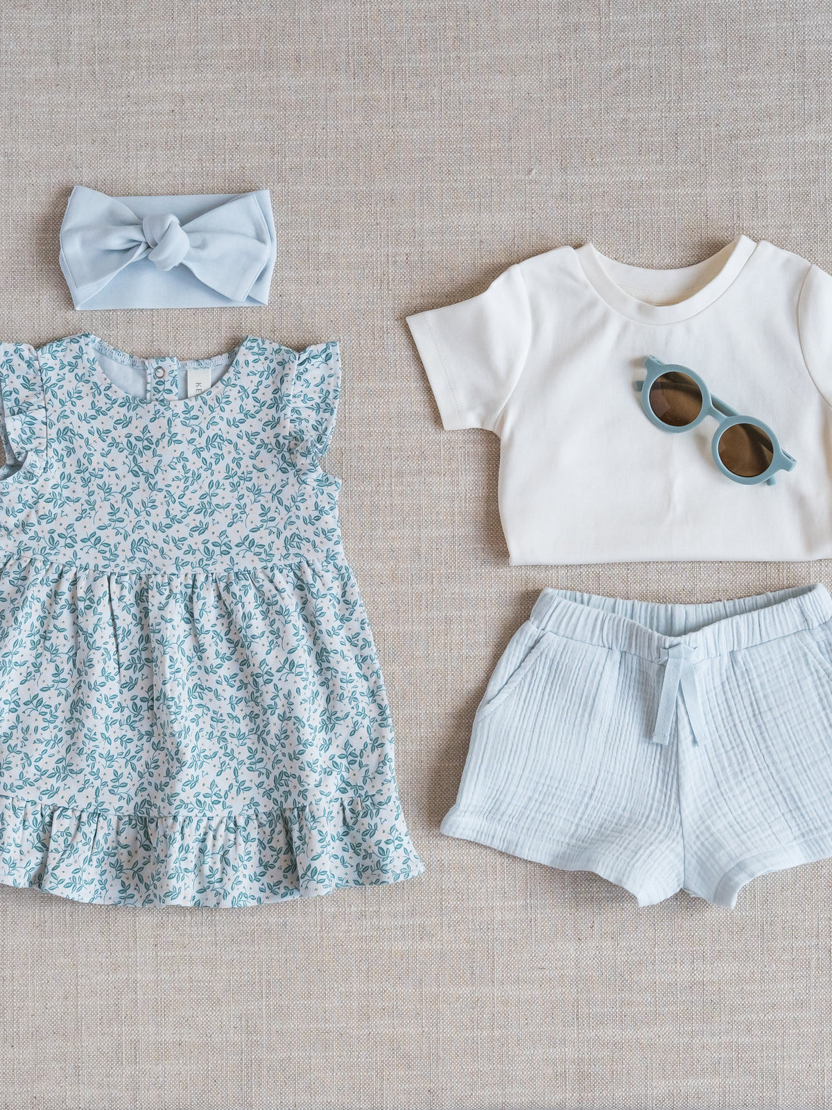 Alden Muslin Shorts - Powder Sale : Baby-Kids : Bottoms : Shorts KENDI by Colored Organics Alden Muslin Shorts - Powder for Baby | Colored Organics®