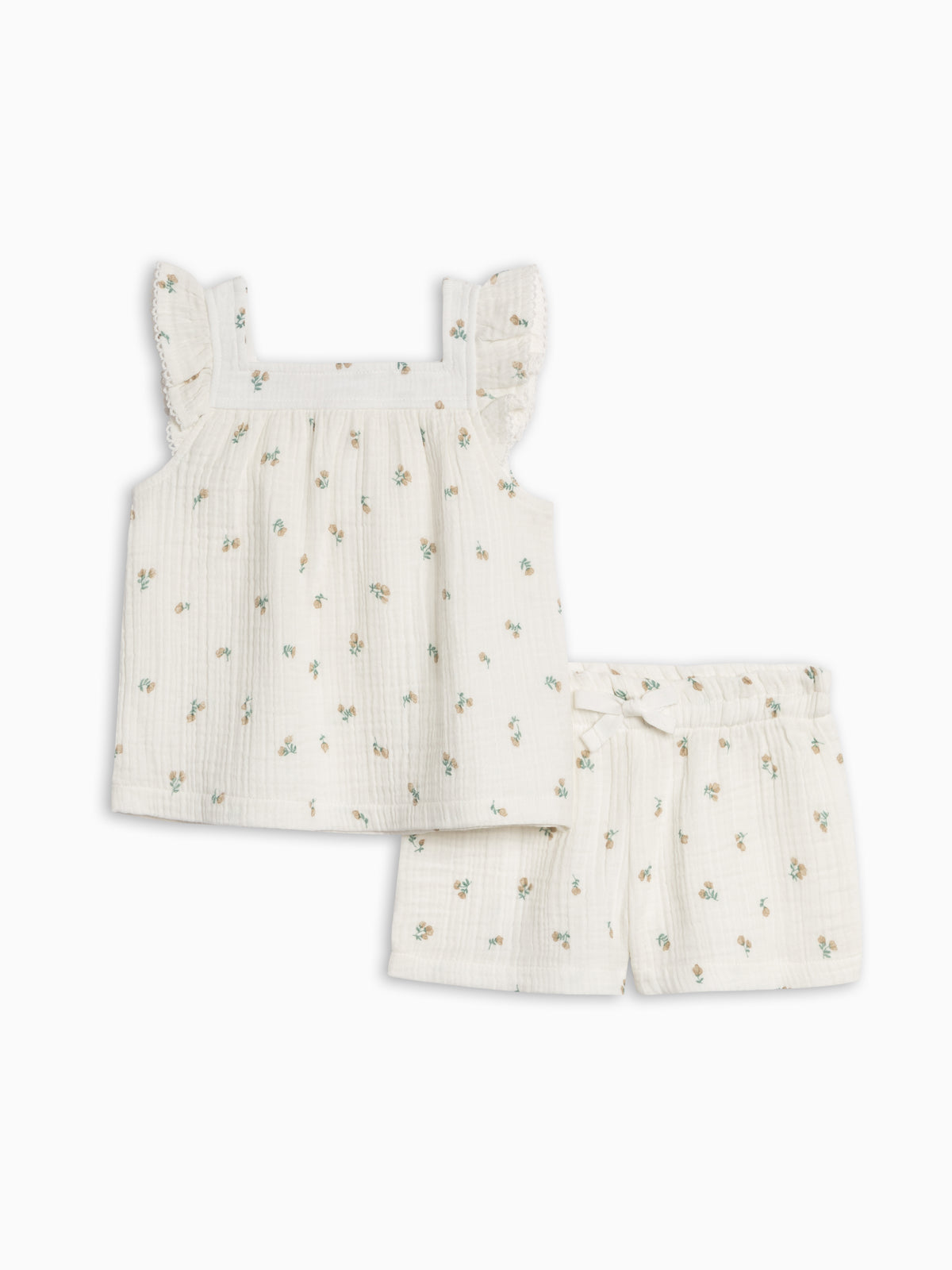 Louise Muslin Tank and Short Set - Palmer Floral / Dune + Laguna Sale : Kids : Set : Bottoms : Shorts : Tops : Tanks KENDI by Colored Organics Louise Muslin Tank and Short Set | Colored Organics®