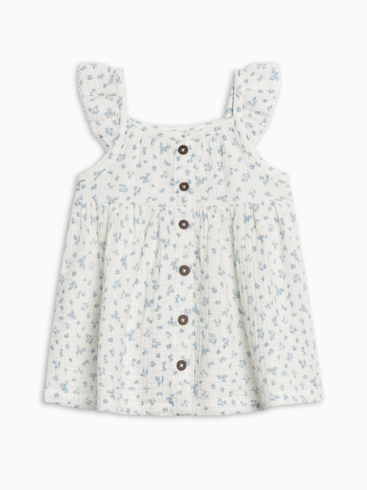 Maisy Muslin Ruffle Strap Dress - Rosebay Floral / Coconut + Sea Sale : Baby-Kids : Dresses : Tanks KENDI by Colored Organics Maisy Muslin Ruffle Strap Dress | Colored Organics®