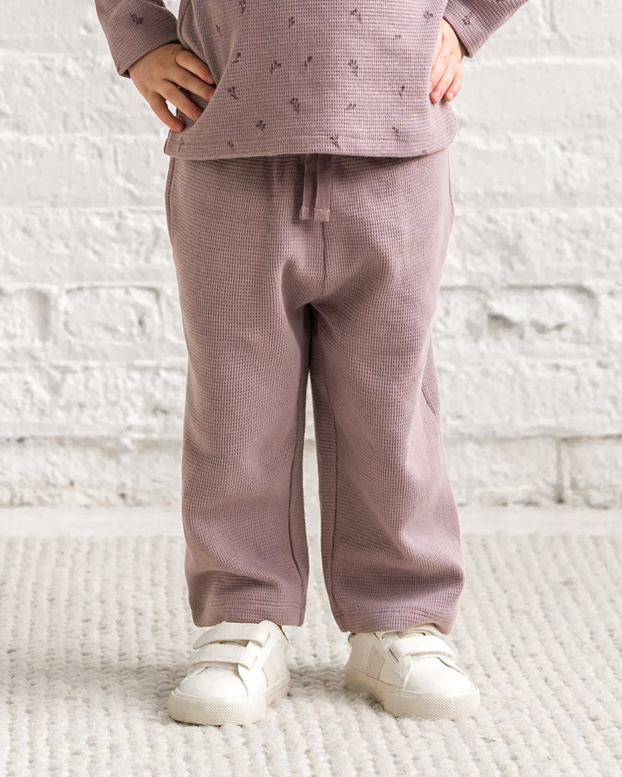 Clove Waffle Knit Straight Leg Pants Sale : Baby-Kids : Bottoms : Joggers KENDI by Colored Organics Organic Cotton Baby and Kids Clove Waffle Knit Pants