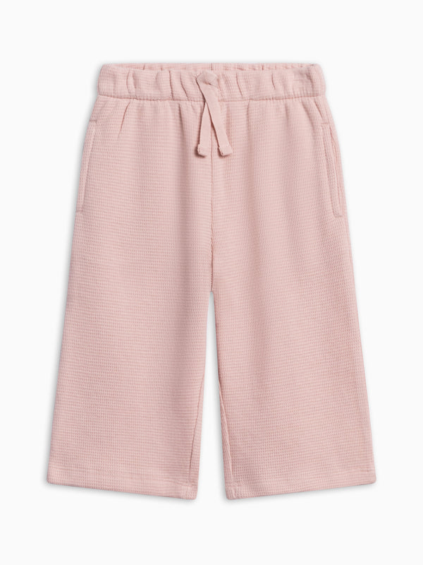 Clove Waffle Knit Straight Leg Pants - Petal Pink Baby-Kids : Bottoms : Joggers KENDI by Colored Organics Clove Waffle Knit Straight Leg Pants | Colored Organics®