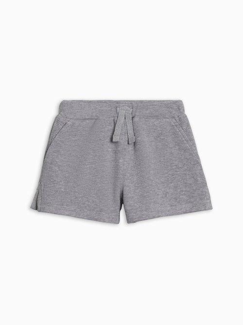 Avery Waffle Shorts - Ashen Baby-Kids : Bottoms : Shorts KENDI by Colored Organics Avery Waffle Shorts - Ashen for Baby | Colored Organics®