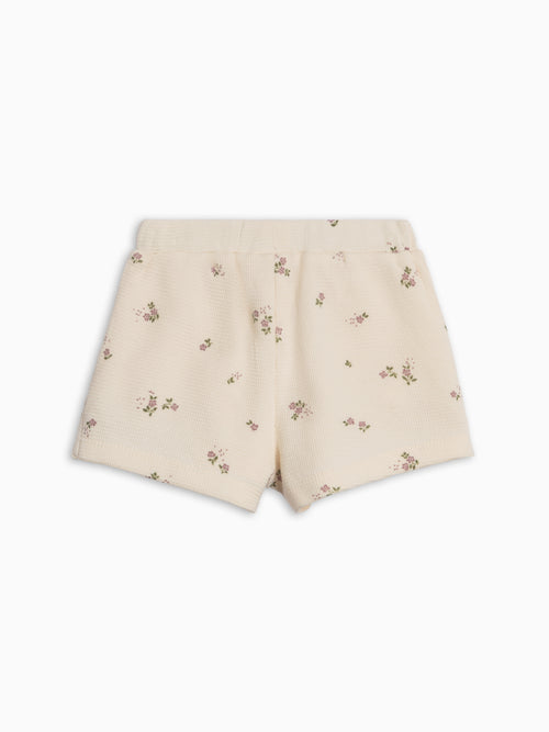 Avery Waffle Shorts - Sylva Floral / Fog + Fern Baby-Kids : Bottoms : Shorts Kendi Avery Waffle Shorts - Sylva Floral / | Colored Organics®