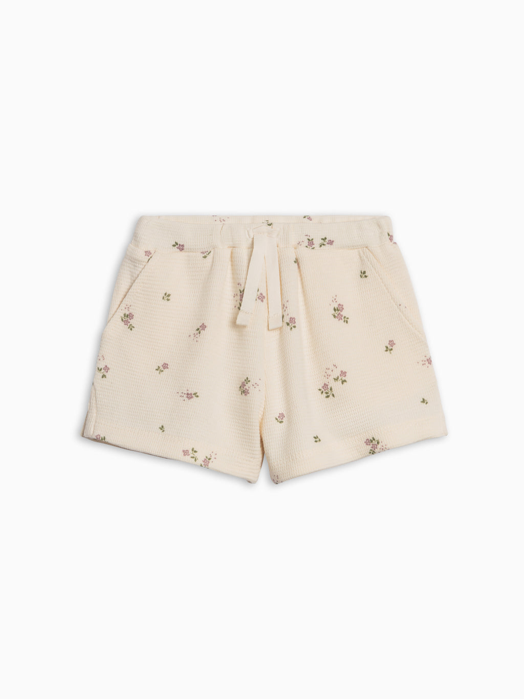 Avery Waffle Shorts - Sylva Floral / Fog + Fern Baby-Kids : Bottoms : Shorts Kendi Avery Waffle Shorts - Sylva Floral / | Colored Organics®