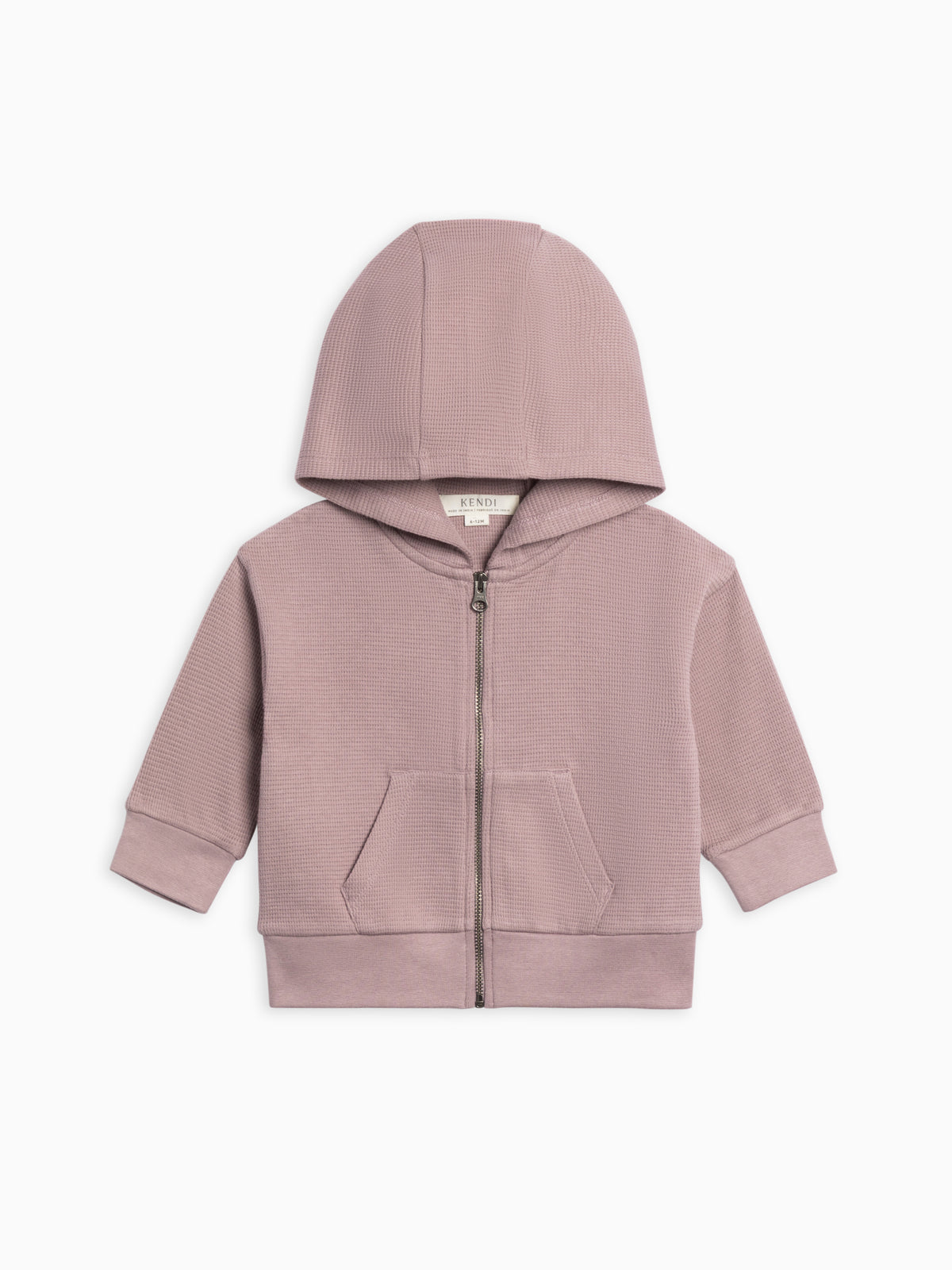 Meyer Waffle Knit Zipper Hoodie Sale : Baby-Kids : Tops : Tees : Long Sleeves KENDI by Colored Organics Organic Waffle Knit Zip-Up Baby Hoodie | Colored Organics®