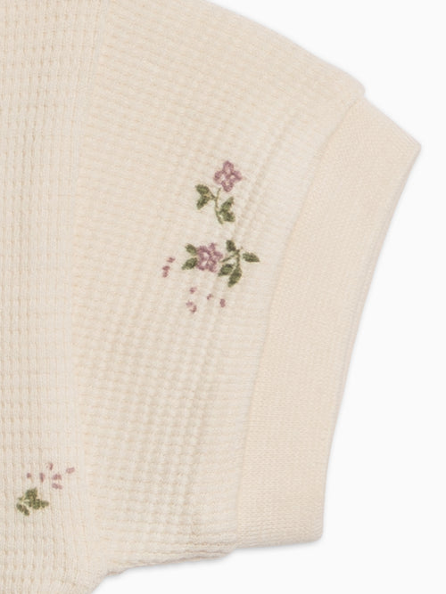 Bailey Waffle Pocket Tee - Sylva Floral / Fog + Fern Baby-Kids : Tops : Tees : Short Sleeves KENDI by Colored Organics Bailey Waffle Pocket Tee - Sylva Floral | Colored Organics®