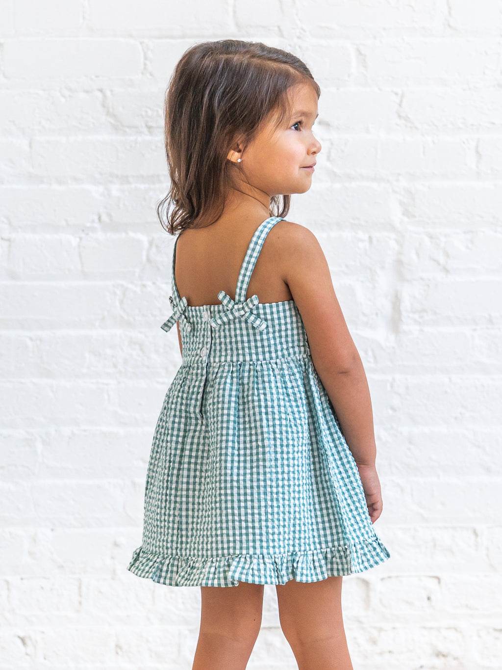 Juliette Seersucker Tank Dress - Laguna Gingham Sale : Baby-Kids : Dresses : Tanks KENDI by Colored Organics Juliette Seersucker Tank Dress - Laguna | Colored Organics®