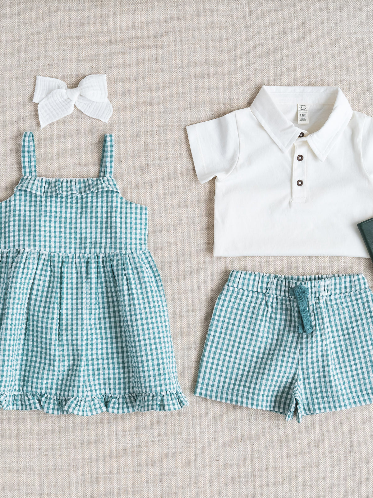 Juliette Seersucker Tank Dress - Laguna Gingham Sale : Baby-Kids : Dresses : Tanks KENDI by Colored Organics Juliette Seersucker Tank Dress - Laguna | Colored Organics®
