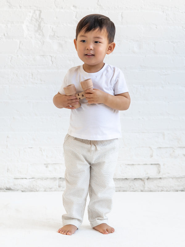 Merrit Seersucker Pant - Dune Stripe Baby-Kids : Bottoms : Pants KENDI by Colored Organics Merrit Seersucker Pant - Dune Stripe | Colored Organics®