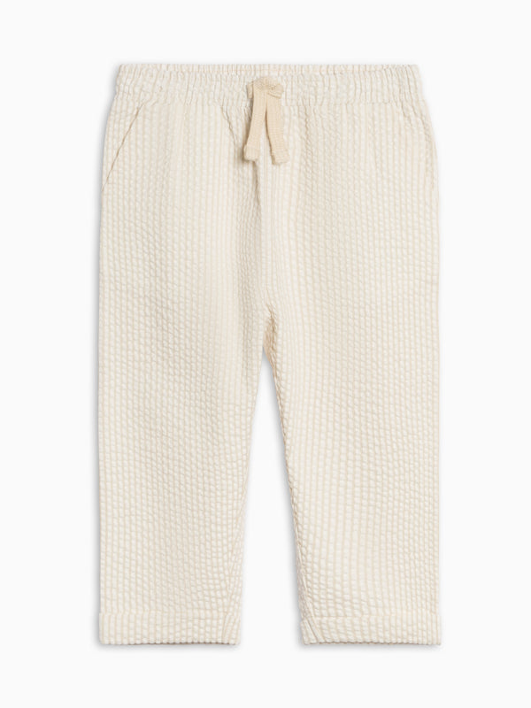 Merrit Seersucker Pant - Dune Stripe Baby-Kids : Bottoms : Pants KENDI by Colored Organics Merrit Seersucker Pant - Dune Stripe | Colored Organics®