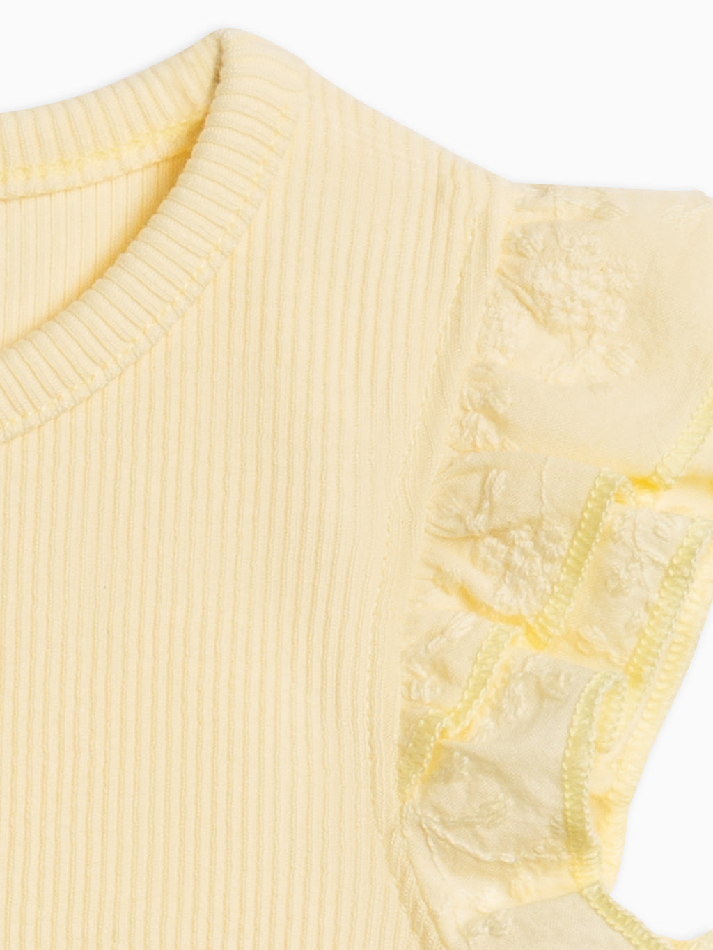 Daphne Ribbed Tank with Eyelet Ruffle Sale : Baby-Kids : Tops : Shirts : Short Sleeves Kendi Daphne Ribbed Tank with Eyelet Ruffle | Colored Organics®