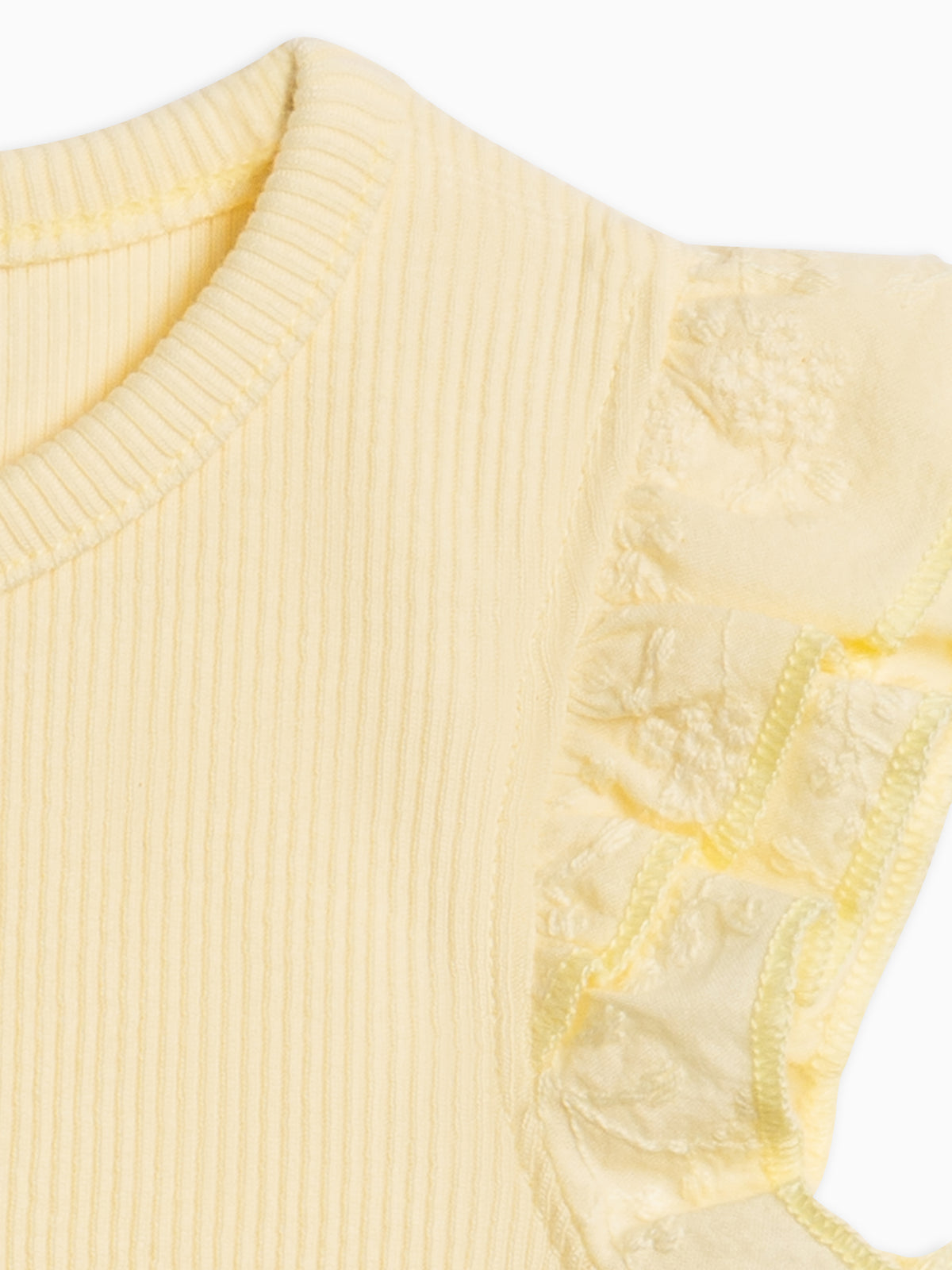 Daphne Ribbed Tank with Eyelet Ruffle Sale : Baby-Kids : Tops : Shirts : Short Sleeves Kendi Daphne Ribbed Tank with Eyelet Ruffle | Colored Organics®