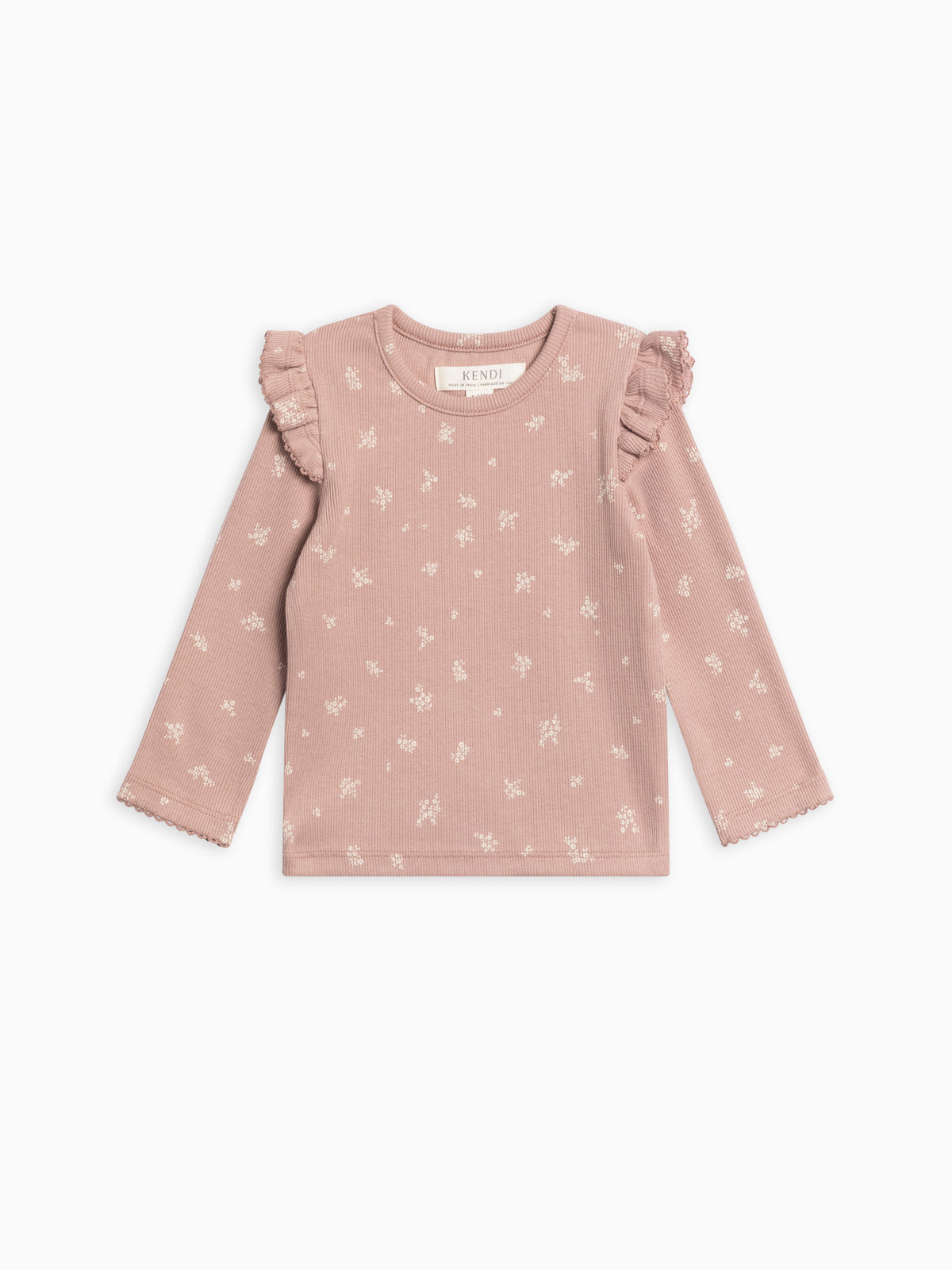 Rina Ribbed Ruffle Long Sleeve Top Sale : Baby-Kids : Tops : Tees : Long Sleeves Kendi Baby Rina Ribbed Ruffle Long Sleeve Top | Colored Organics®