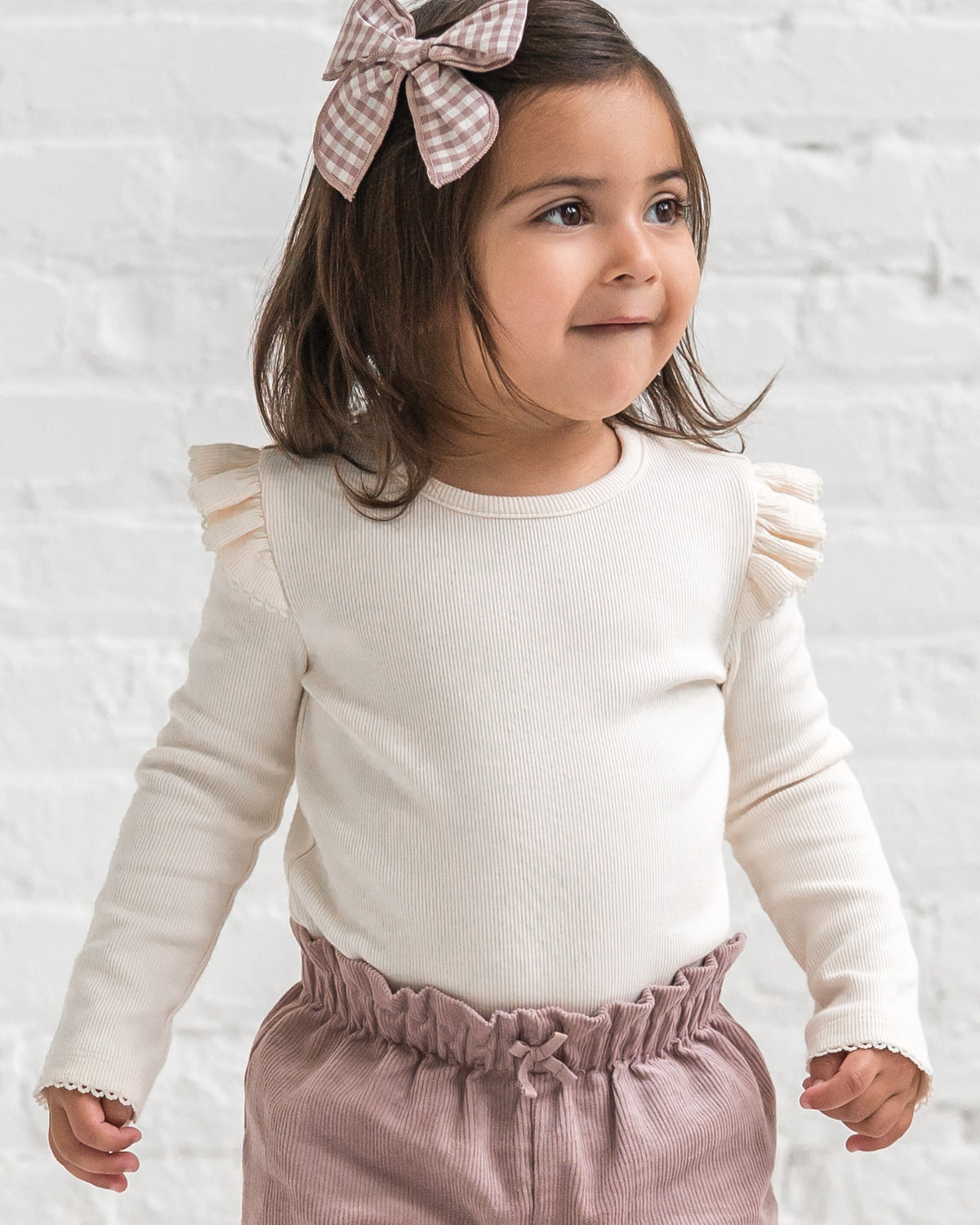 Rina Ribbed Ruffle Long Sleeve Top Sale : Baby-Kids : Tops : Tees : Long Sleeves Kendi Baby Rina Ribbed Ruffle Long Sleeve Top | Colored Organics®