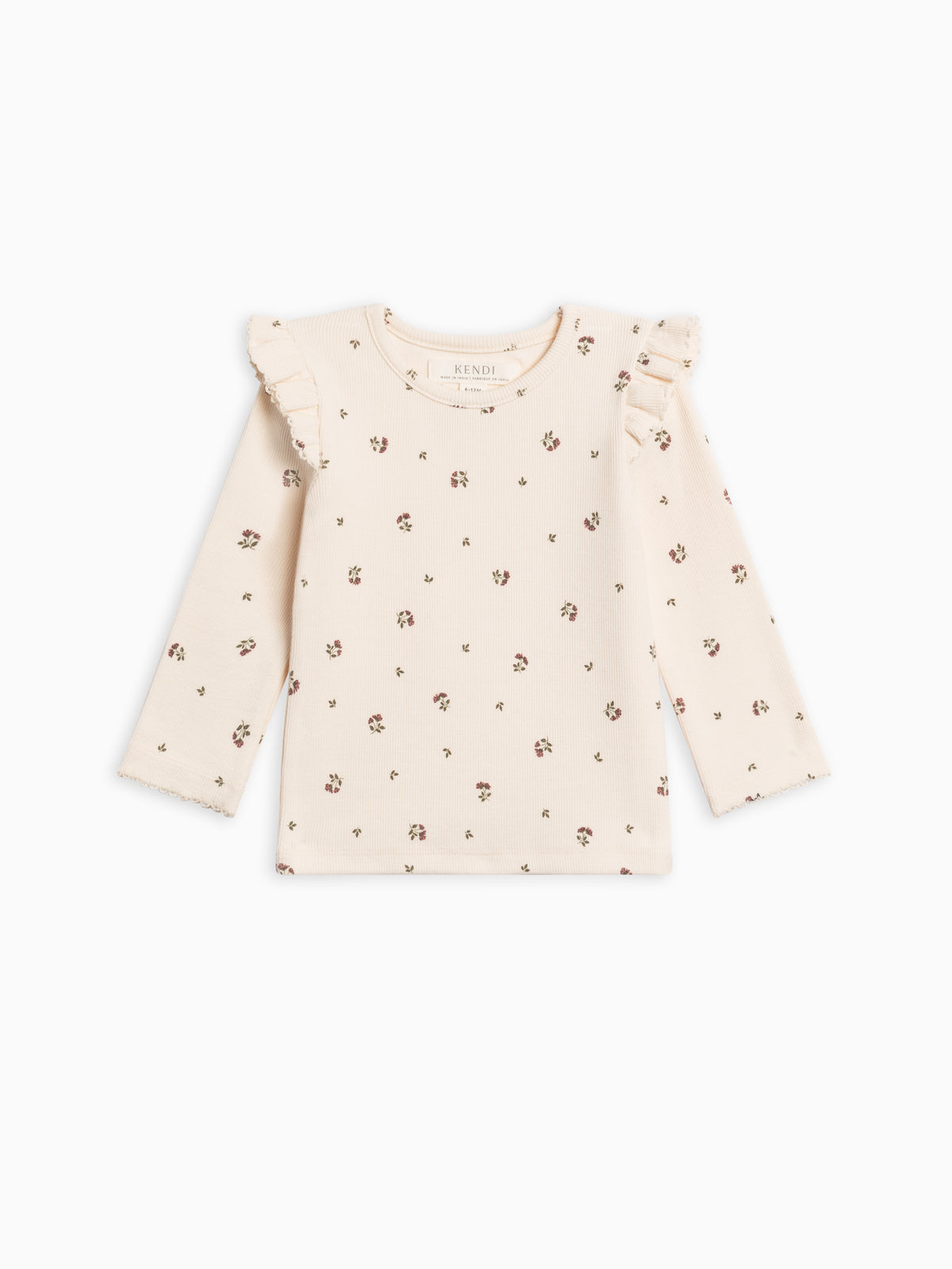 Rina Ribbed Ruffle Long Sleeve Top Sale : Baby-Kids : Tops : Tees : Long Sleeves Kendi Baby Rina Ribbed Ruffle Long Sleeve Top | Colored Organics®
