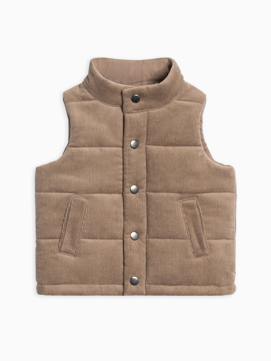 Idris Corduroy Snap Vest - Taupe Baby-Kids : Tops : Tanks KENDI by Colored Organics Organic Cotton Baby and Kids Idris | Colored Organics®