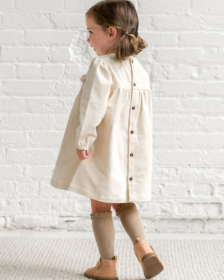 Dafina Corduroy Ruffle Dress Kids : Dresses : Short Sleeves KENDI by Colored Organics Organic Cotton Baby and Kids Dafina | Colored Organics®