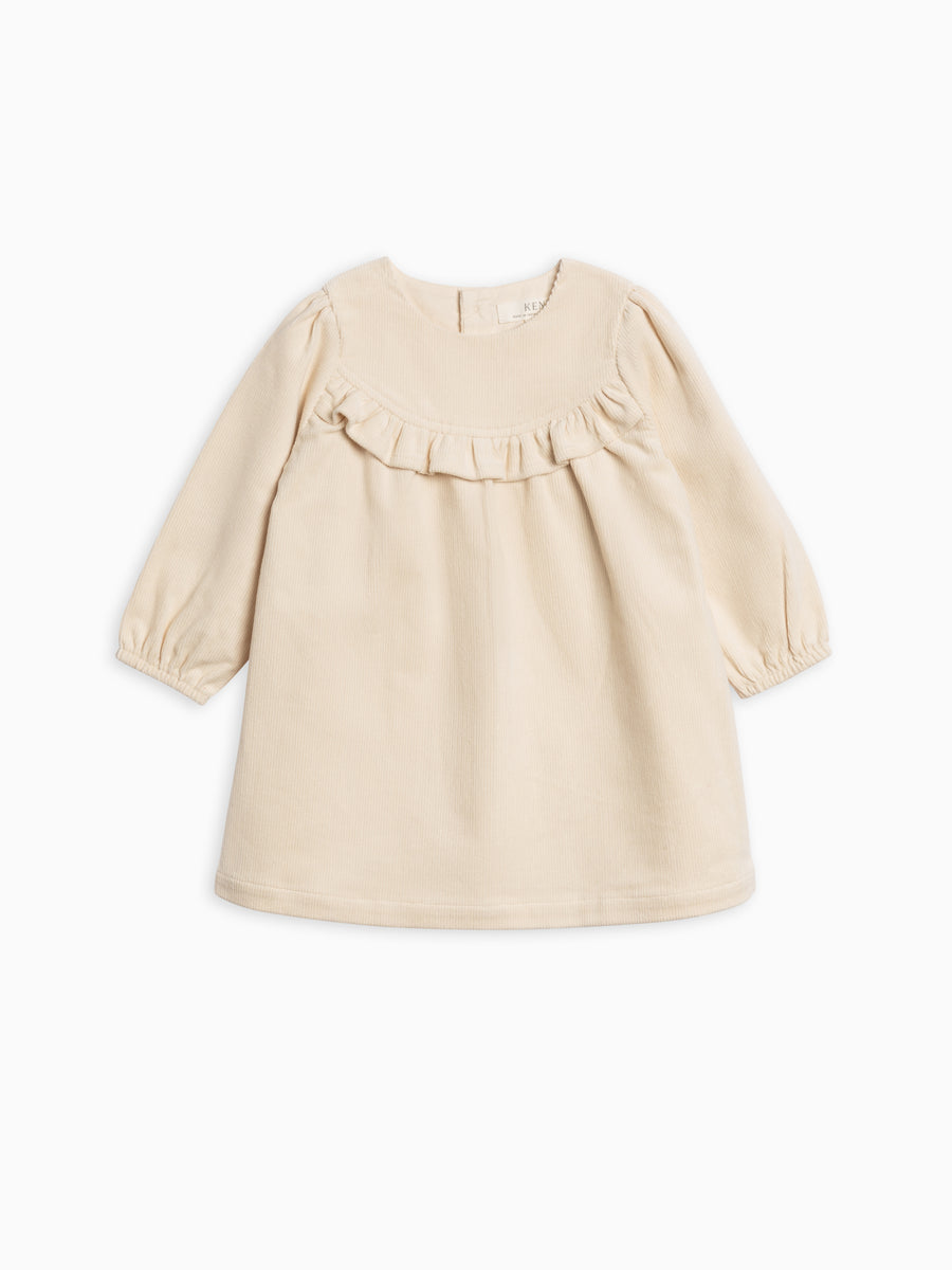 Dafina Corduroy Ruffle Dress Kids : Dresses : Short Sleeves KENDI by Colored Organics Organic Cotton Baby and Kids Dafina | Colored Organics®