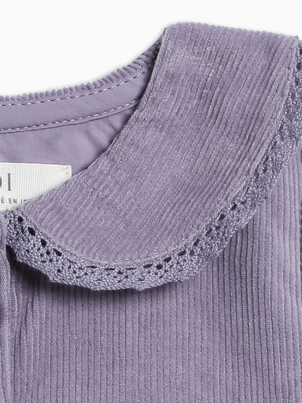 Ginny Fine Corduroy Peter Pan Collar Dress - Lavender