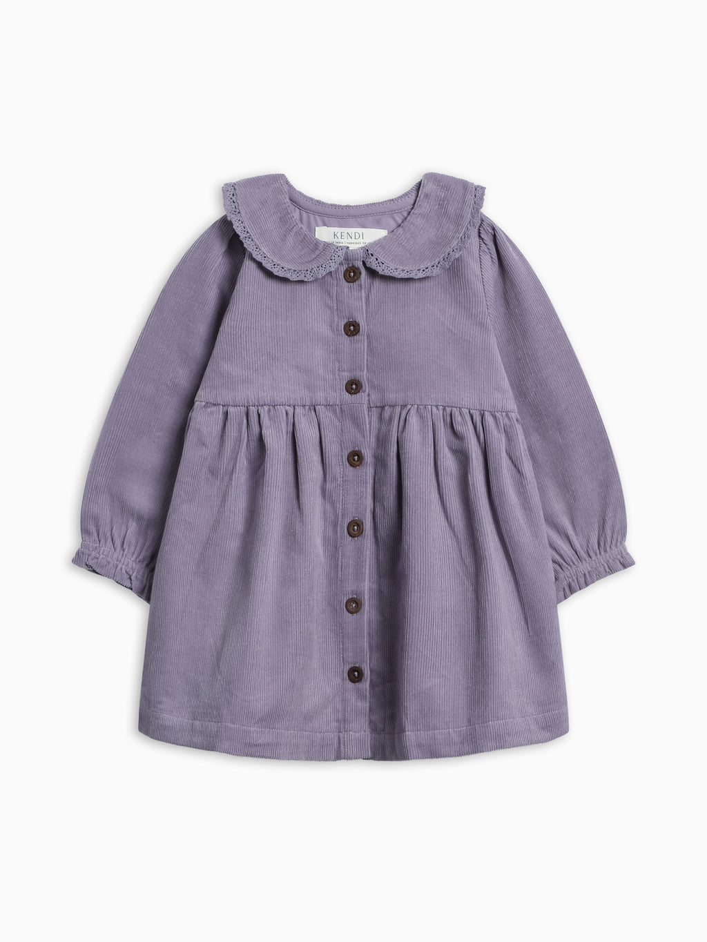 Ginny Fine Corduroy Peter Pan Collar Dress - Lavender