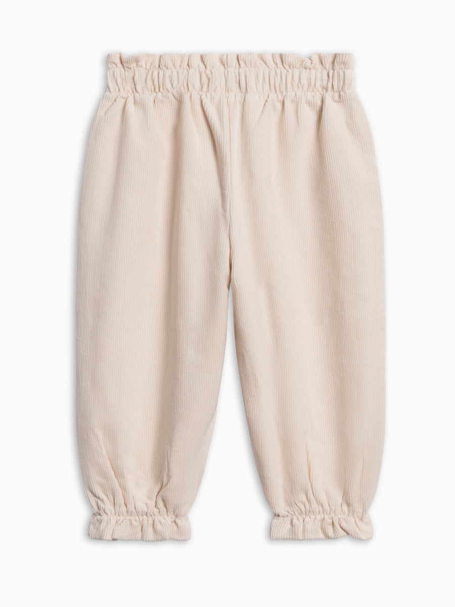 Lexi Fine Corduroy Ruffle Pant - Cream Baby : Bottoms : Pants KENDI by Colored Organics Organic Cotton Baby Lois Corduroy | Colored Organics®