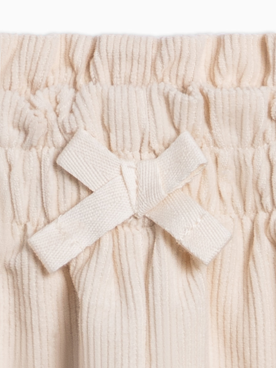 Lexi Fine Corduroy Ruffle Pant - Cream Baby : Bottoms : Pants KENDI by Colored Organics Organic Cotton Baby Lois Corduroy | Colored Organics®