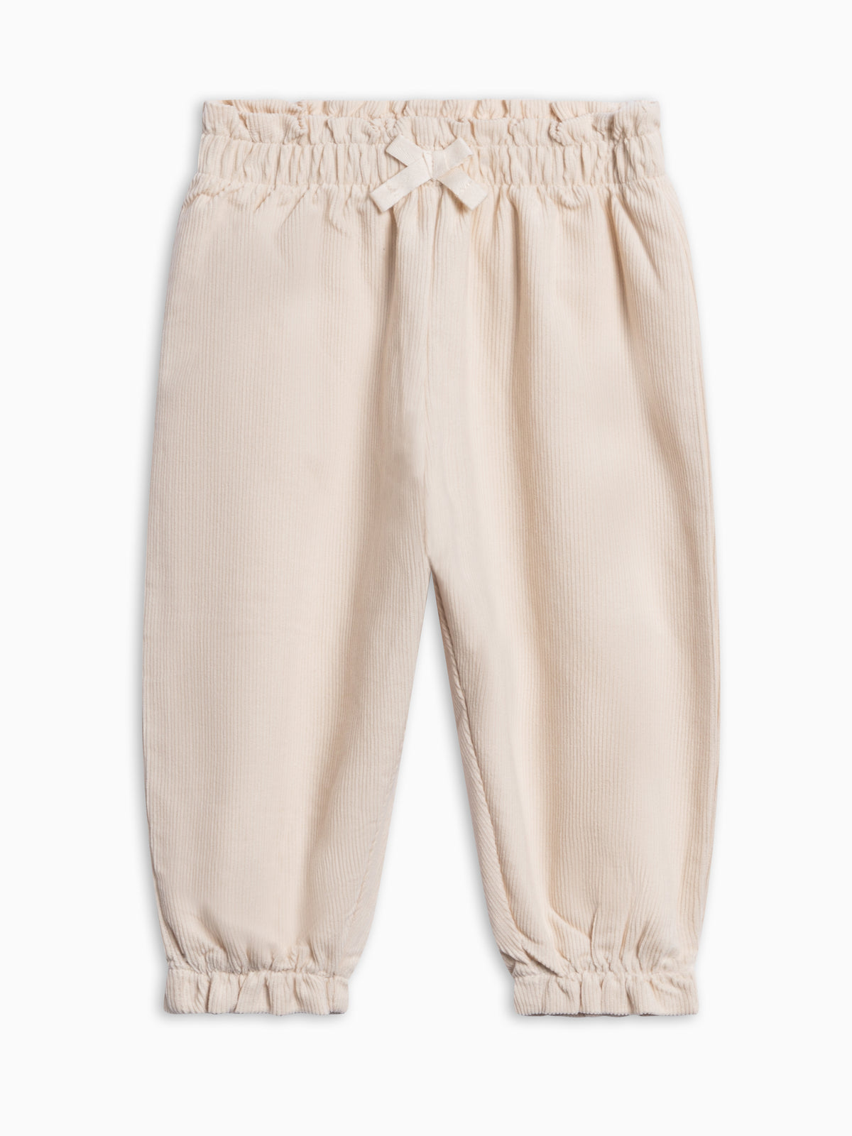 Lexi Fine Corduroy Ruffle Pant - Cream Baby : Bottoms : Pants KENDI by Colored Organics Organic Cotton Baby Lois Corduroy | Colored Organics®
