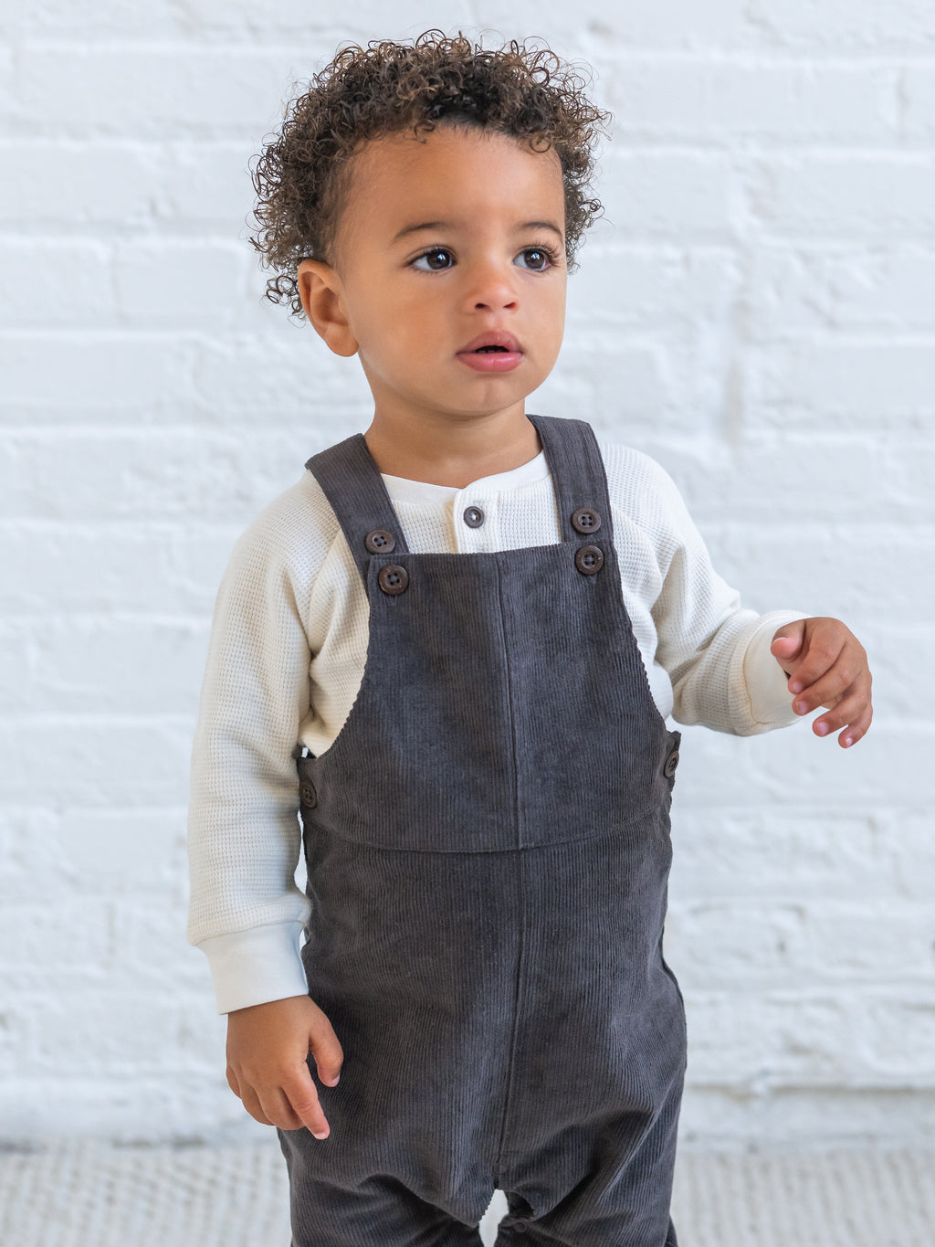 Joey Corduroy Infant Overall - Ash