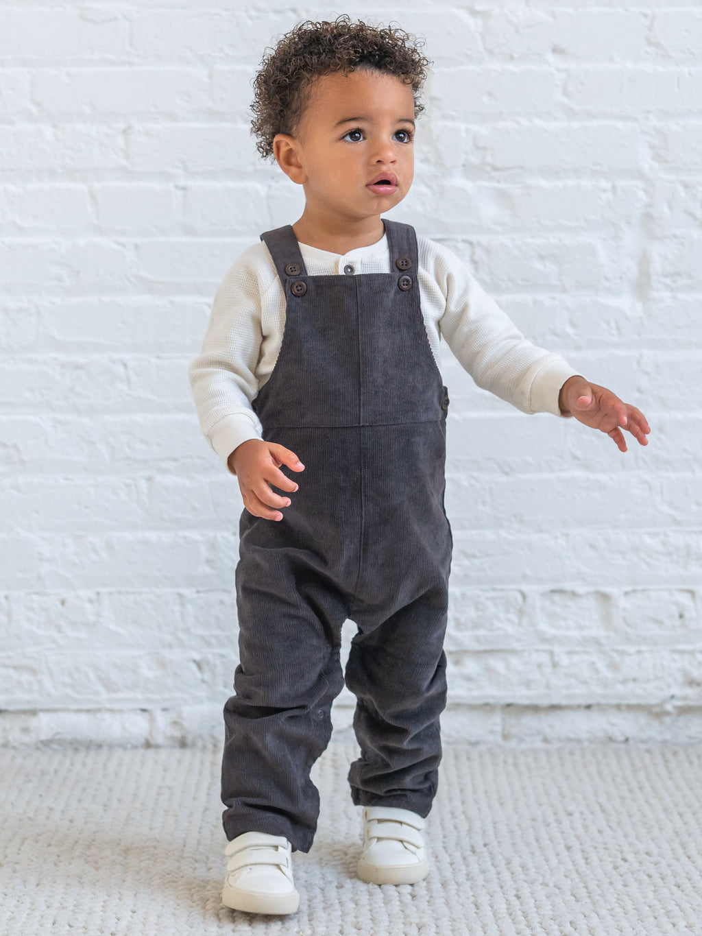 Joey Corduroy Infant Overall - Ash