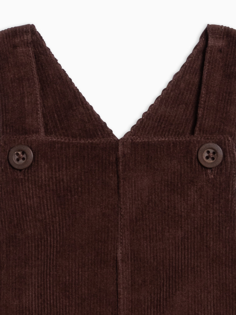 Joey Corduroy Infant Overall - Chestnut