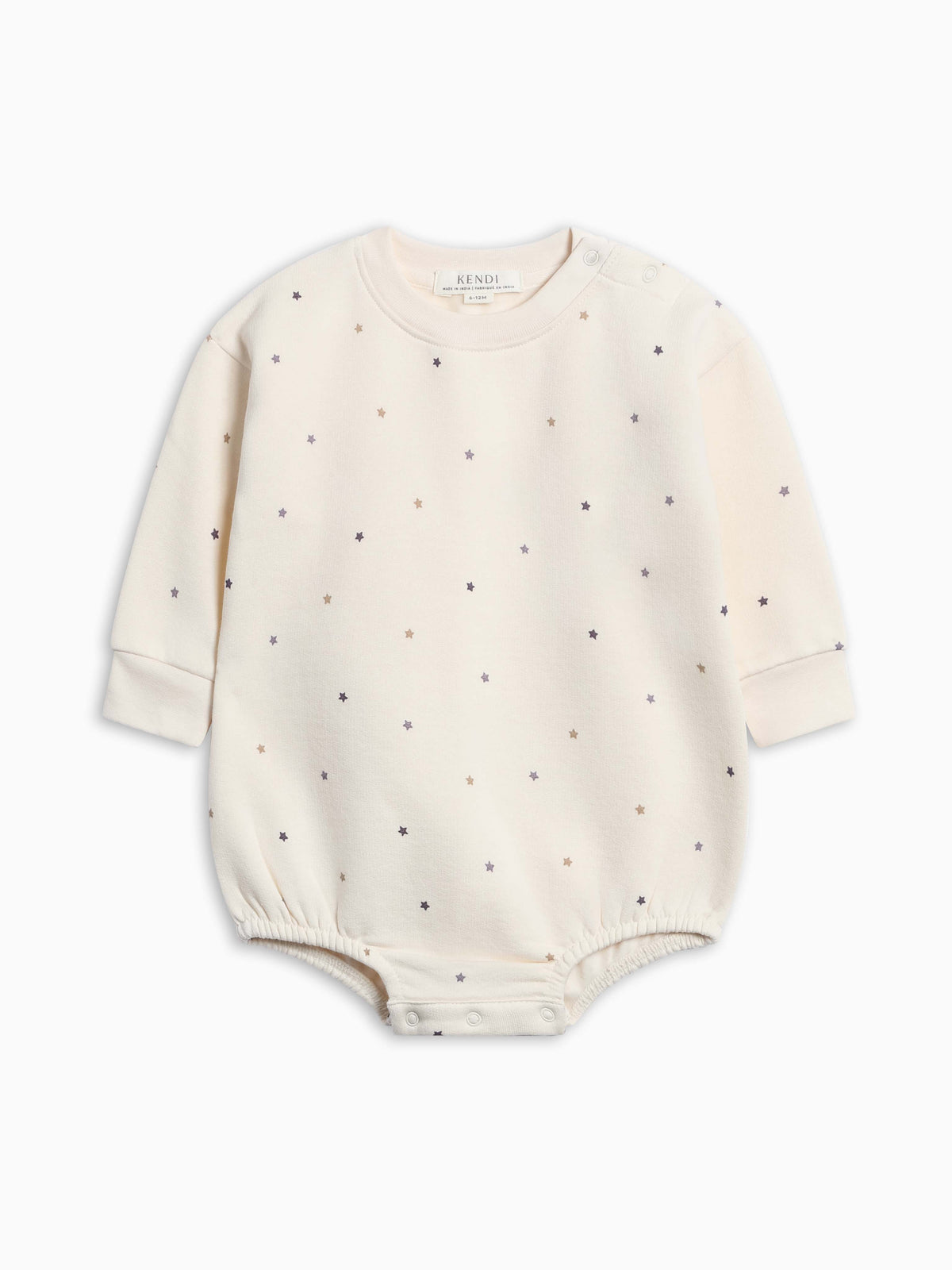 Jamie Fleece Bubble Romper - Star Polka