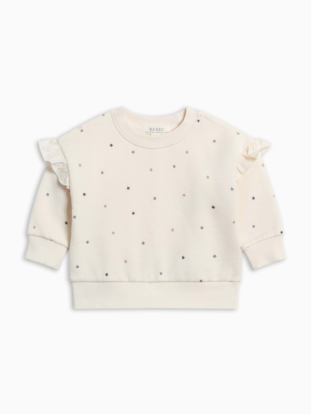 Abbey Fleece Ruffle Pullover - Star Polka