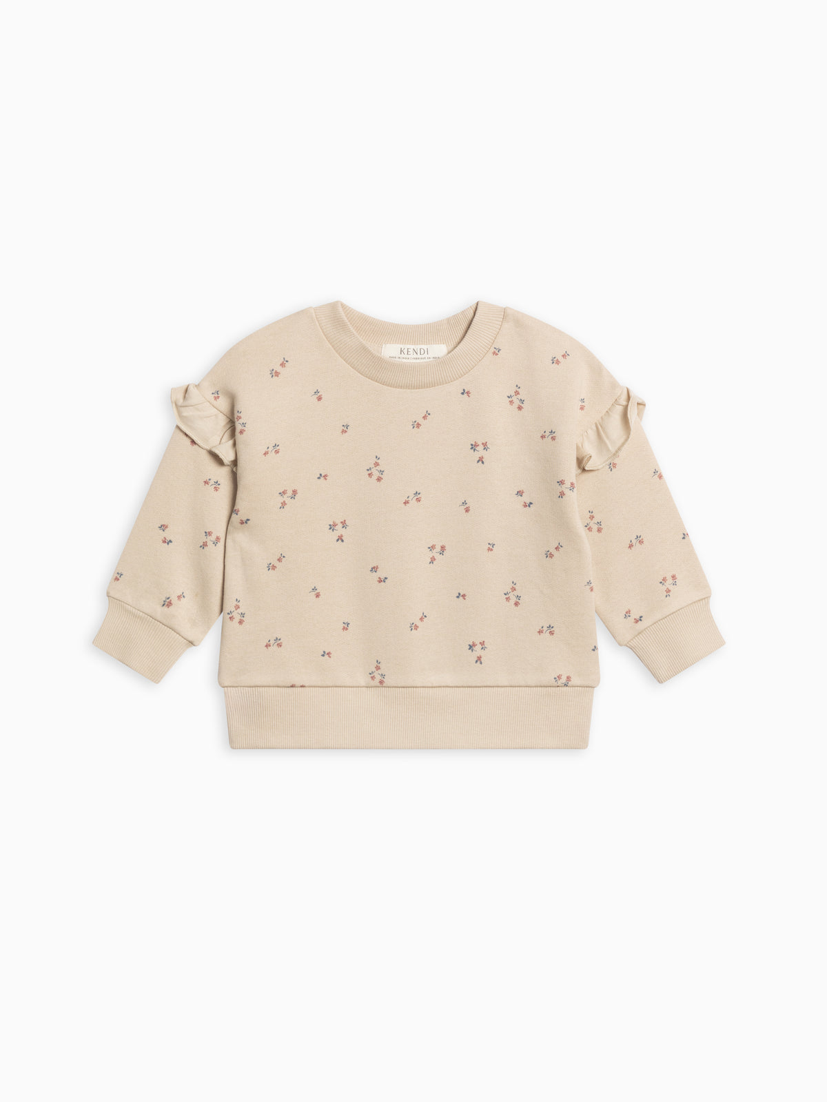 Abbey Fleece Ruffle Sleeve Pullover Sweatshirt Sale : Baby-Kids : Tops : Pullovers : Long Sleeves Kendi Abbey Fleece Ruffle Sleeve Pullover | Colored Organics®