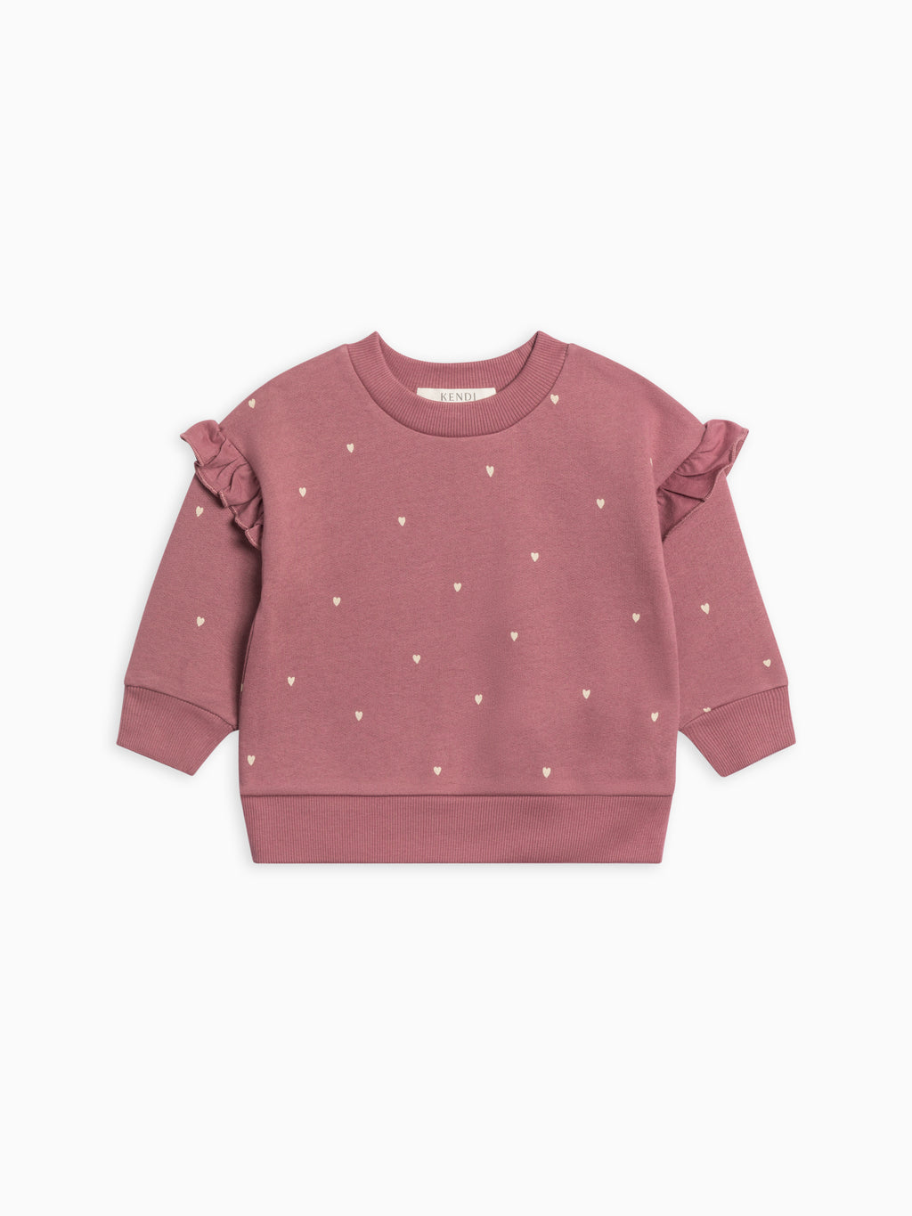 Abbey Fleece Ruffle Sleeve Pullover Sweatshirt Sale : Baby-Kids : Tops : Pullovers : Long Sleeves Kendi Abbey Fleece Ruffle Sleeve Pullover | Colored Organics®