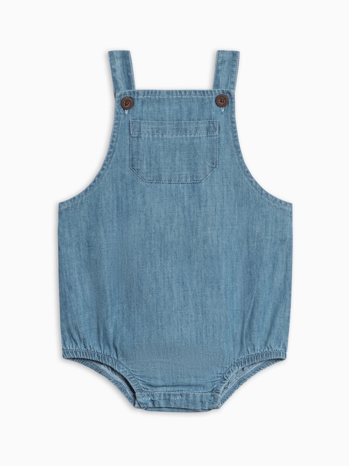 Noe Chambray Bubble Overall Baby : Bottoms : Overalls : Shorts KENDI by Colored Organics Noe Chambray Bubble Overall for Baby | Colored Organics®
