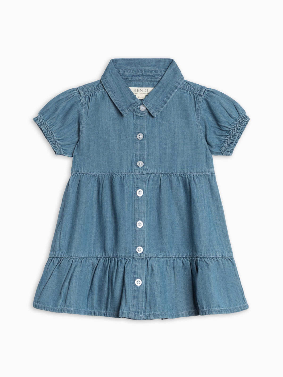 Milly Chambray Shirt Dress Baby-Kids : Dresses : Short Sleeves KENDI by Colored Organics Milly Chambray Shirt Dress for Baby | Colored Organics®