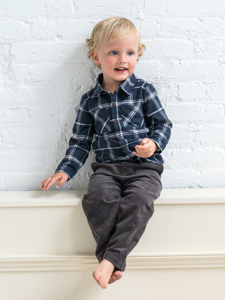 Lev Flannel Long Sleeve Collared Button Down Shirt Sale : Baby-Kids : Tops : Shirts : Long Sleeves KENDI by Colored Organics Organic Cotton Baby and Kids Lev | Colored Organics®