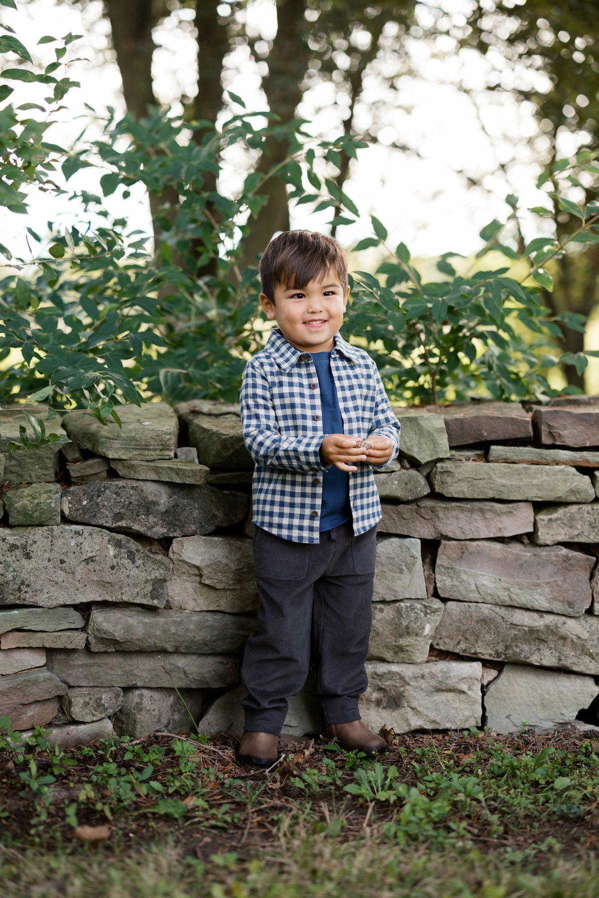 Hugo Flannel Long Sleeve Collared Button Down Shirt - Swindon Plaid