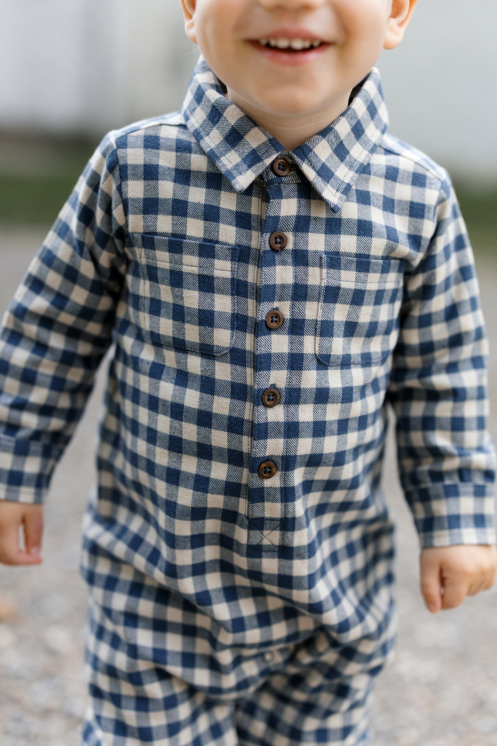 Mishka Flannel Lined Collar Romper - Swindon Plaid